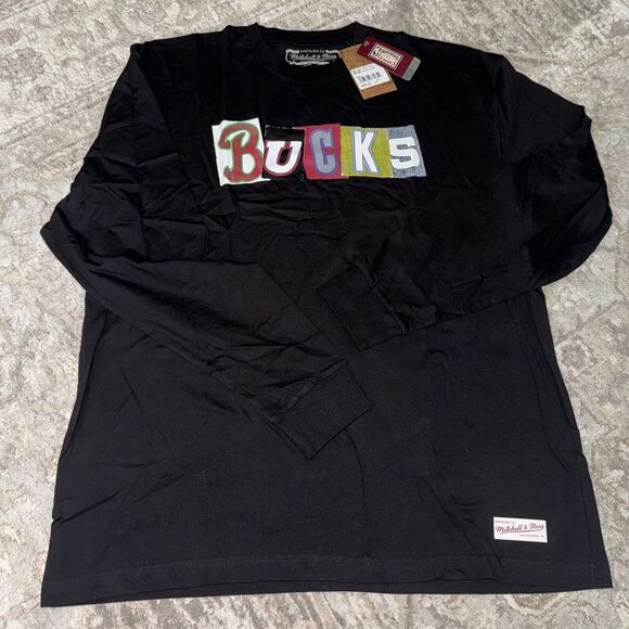 Milwaukee Bucks Mitchell & Ness NBA Long Sleeve Shirt XXL ‎ NWT - Picture 1 of 5